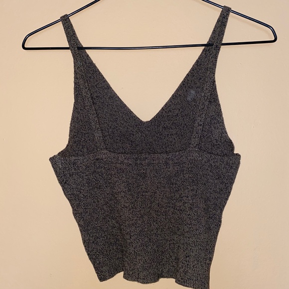 Olive Green Knit Crop Top - Picture 2 of 3